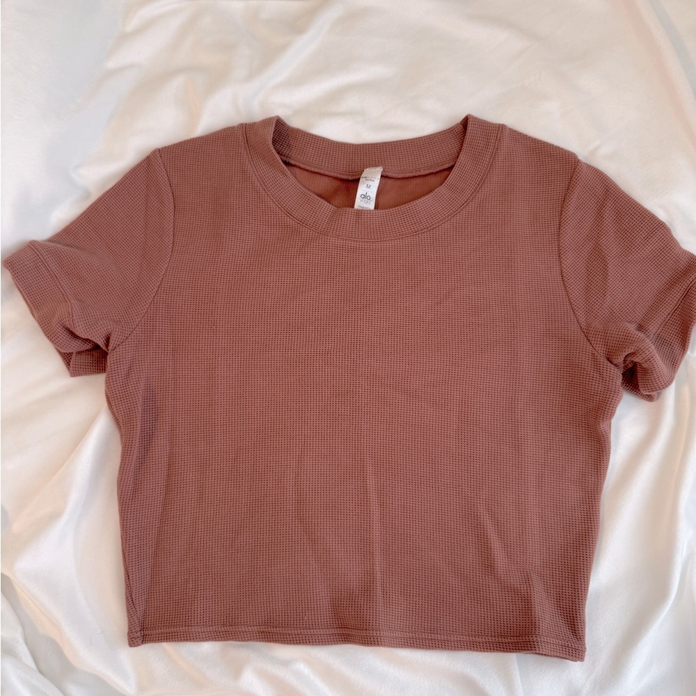 Alo Yoga Waffle Cropped Shirt